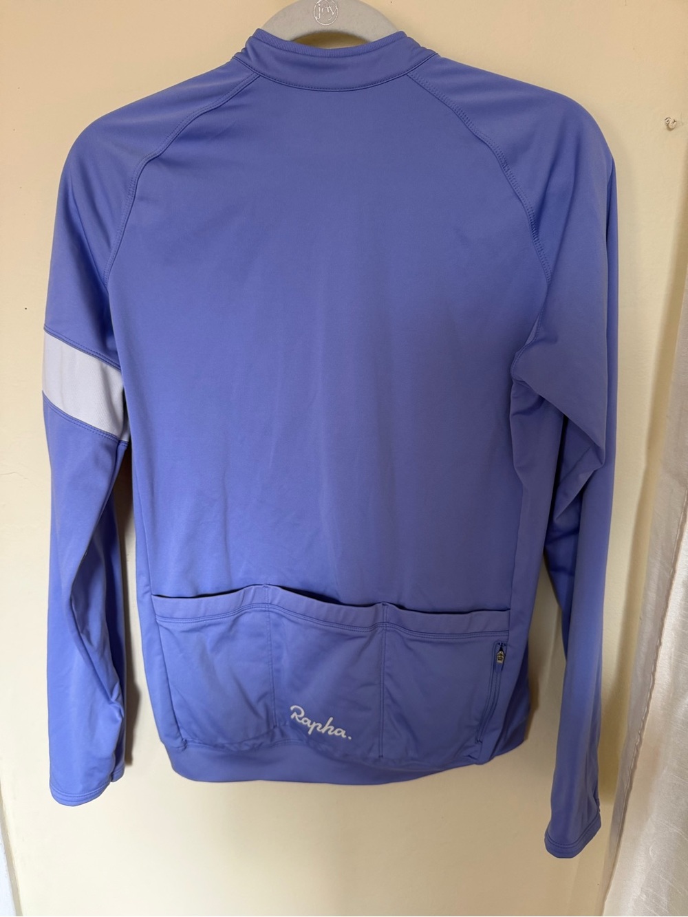 Rapha Lilac Blue Long Sleeve Cycling Jersey with White Sleeve Band - Picture 4 of 10